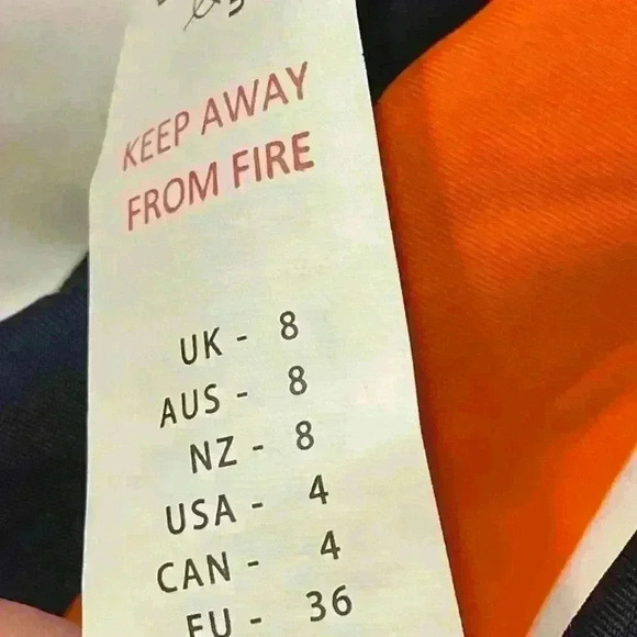 Boohoo Maternity Off Shoulder blue orange white stripped Swimsuit Ruffle NWT 4 - Picture 4 of 5